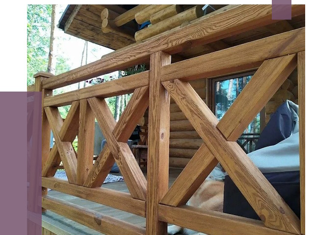 Деревянные перила под ключ в Пятигорске от 7705 руб. 