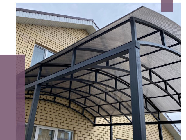 Монтаж козырьков в Пятигорске от 11557 руб. | ПРОЛЁТ-Птг