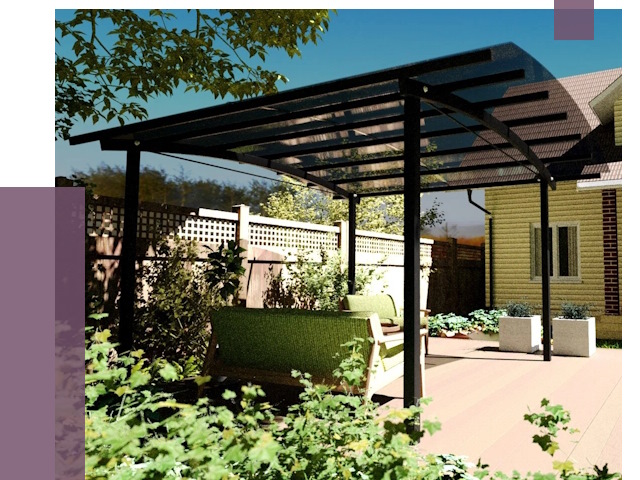 Навесы для террасы в Пятигорске от 13098 руб. под ключ | ПРОЛЁТ-Птг