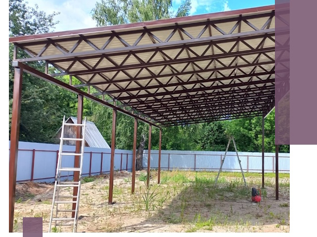 Односкатные навесы под ключ в Пятигорске — изготовление и монтаж