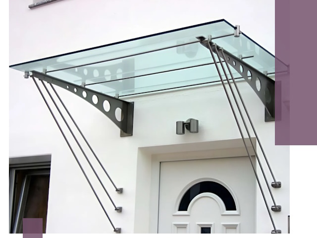Козырьки над входом под ключ в Пятигорске — изготовление и монтаж