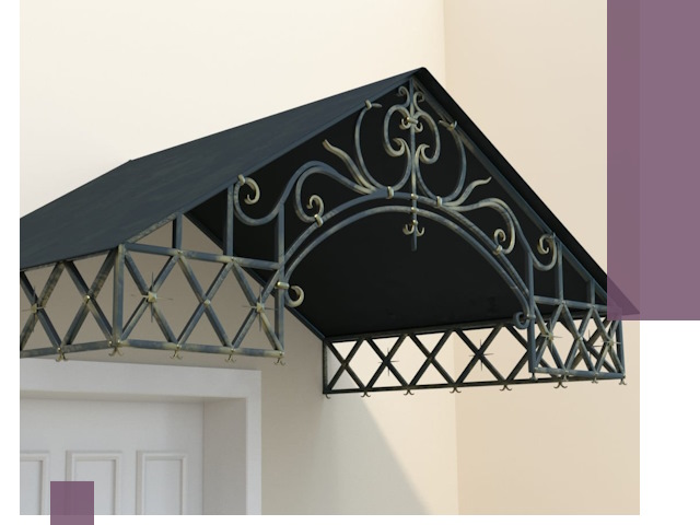 Двускатные металлические козырьки под ключ в Пятигорске