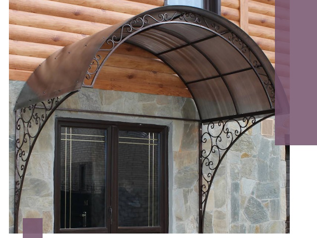 Арочные козырьки под ключ в Пятигорске: изготовление и монтаж